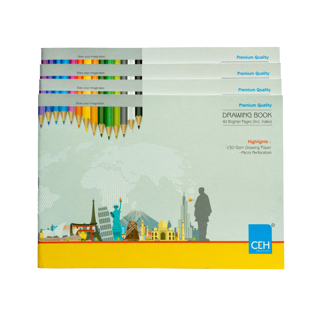 CEH STATIONERY | PREMIUM DRAWING BOOK | SIZE 210x297 | A4 | 40 PAGES | 130 GSM | PLAIN