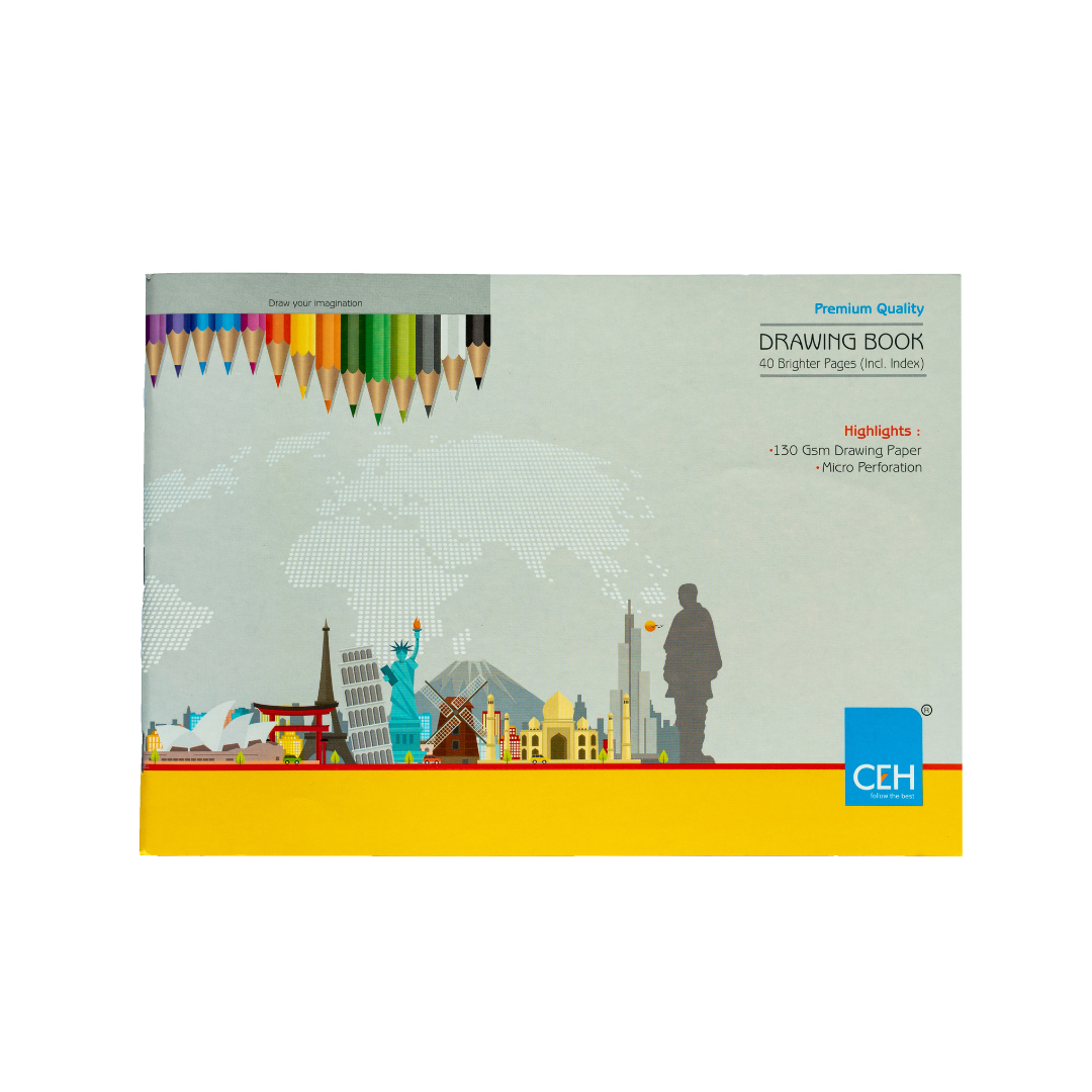 CEH STATIONERY | PREMIUM DRAWING BOOK | SIZE 210x297 | A4 | 40 PAGES | 130 GSM | PLAIN